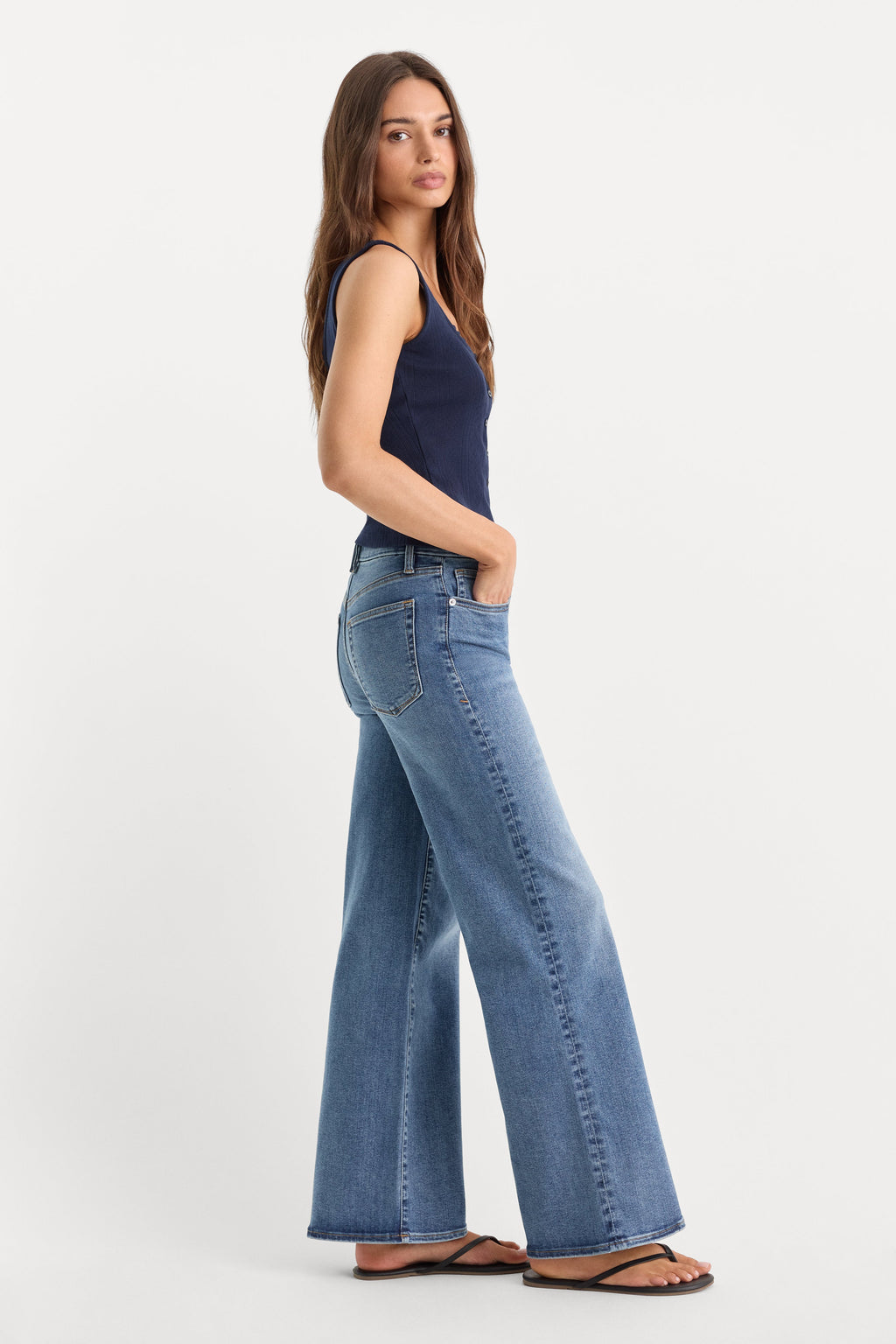 Premium ALWAYS FITS PETITE SLIM PALAZZO JEANS TAWNY