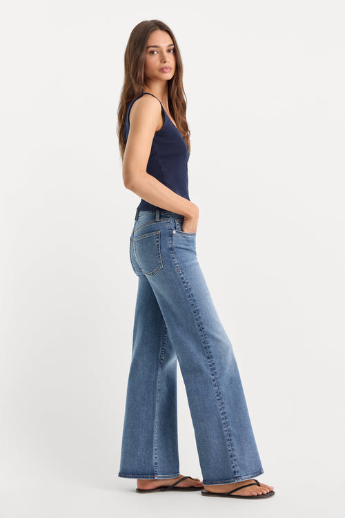 Premium ALWAYS FITS PETITE SLIM PALAZZO JEANS TAWNY