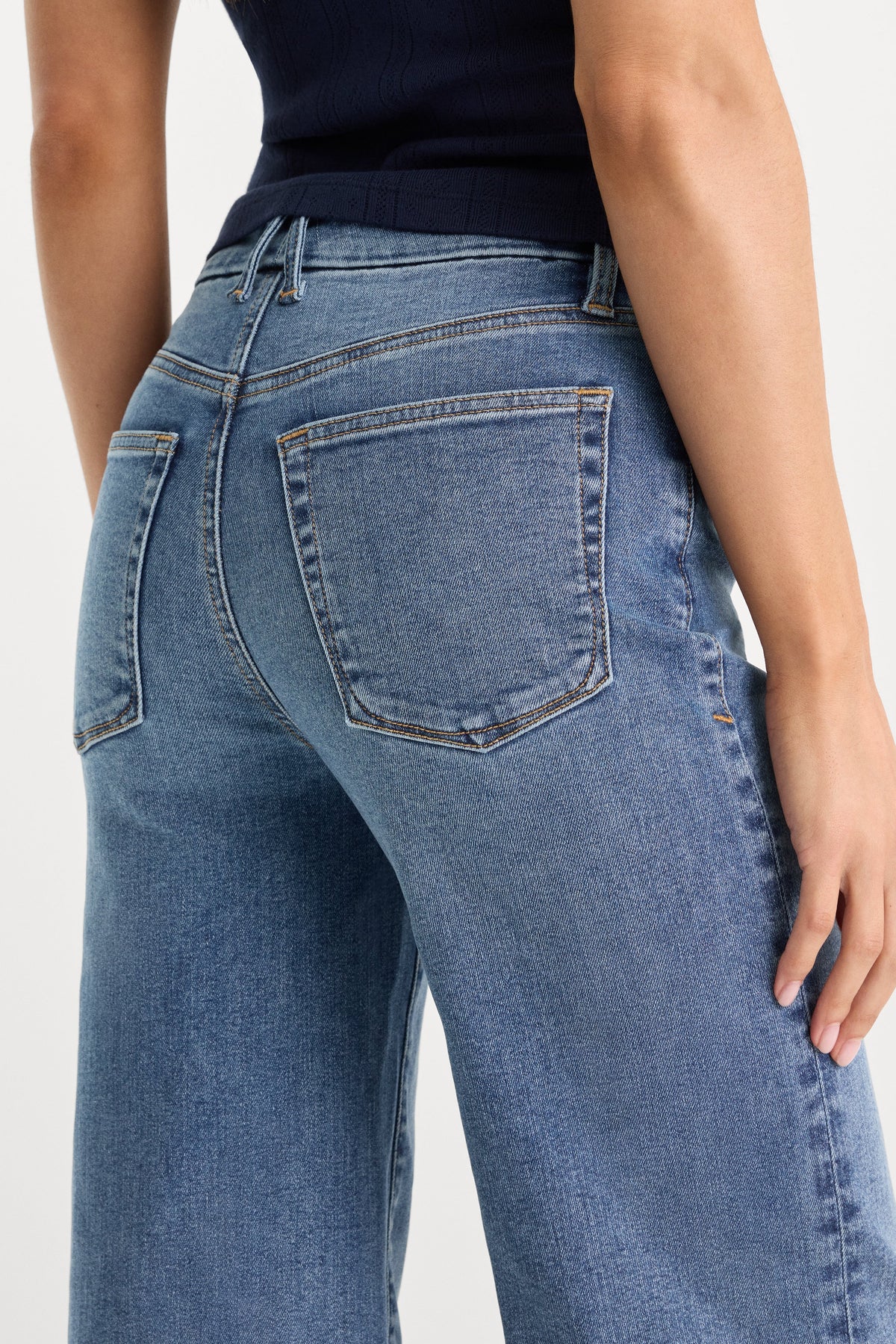 Premium ALWAYS FITS PETITE SLIM PALAZZO JEANS TAWNY