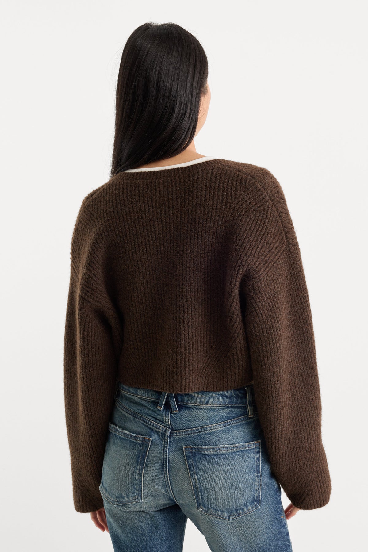 Premium THE CHUNKY KNIT CARDIGAN ESPRESSO