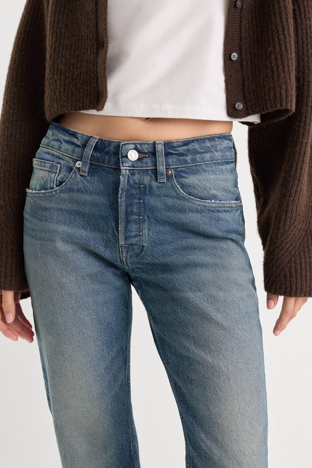 Premium VINTAGE STRAIGHT ANKLE JEANS INDIGO1282