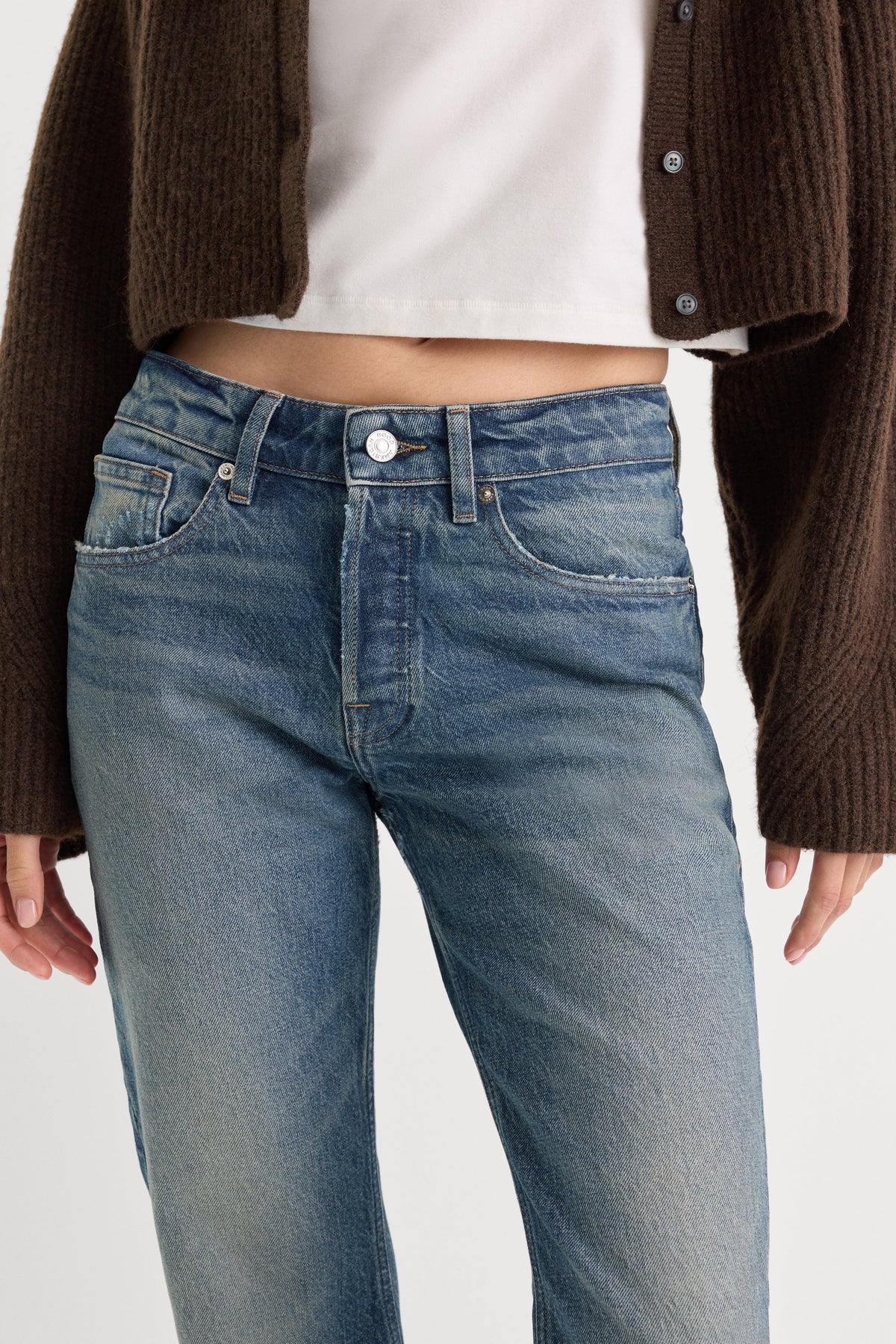 Premium VINTAGE STRAIGHT ANKLE JEANS INDIGO1282
