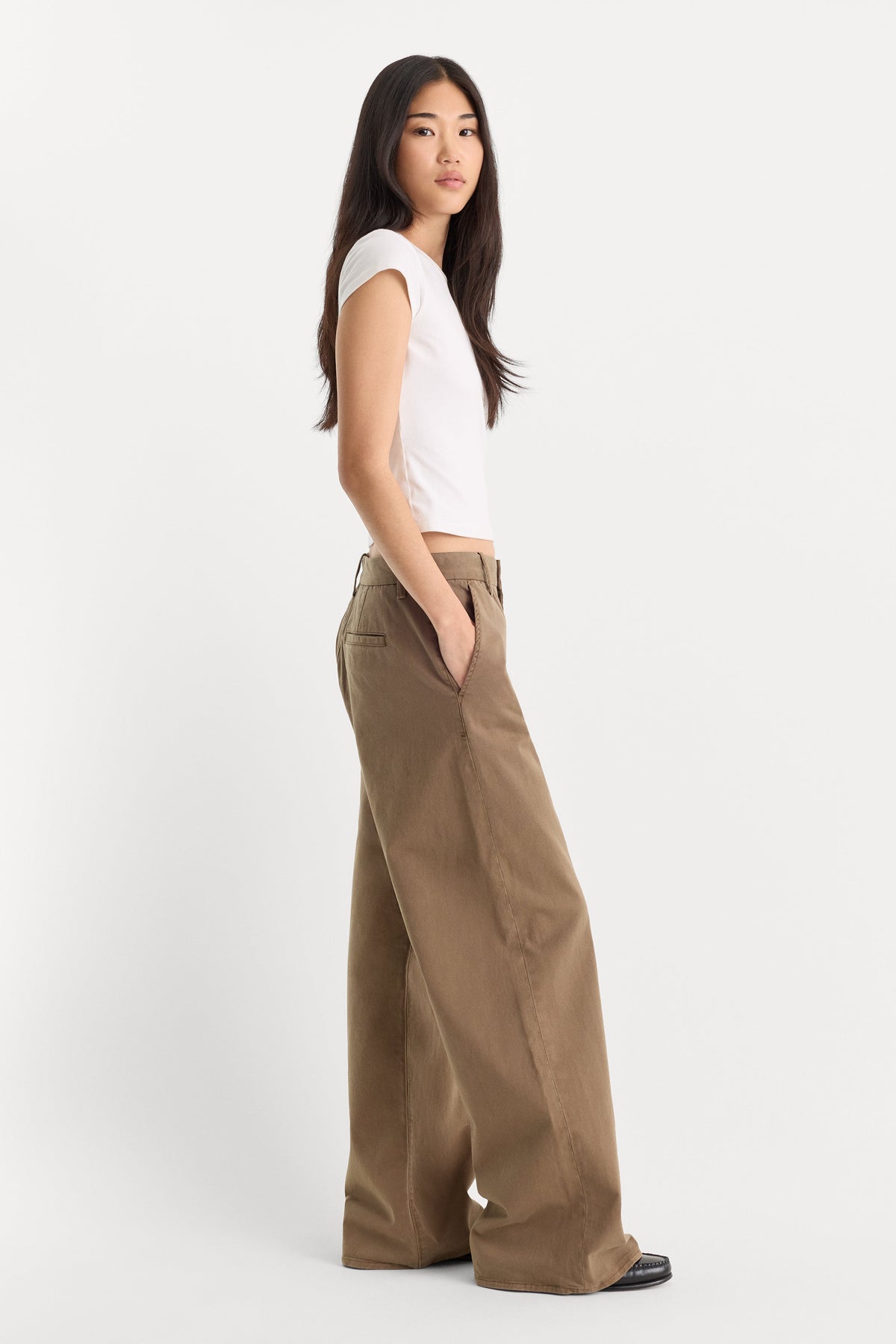 Premium LOW SLUNG BAGGY TROUSER TEA BARK