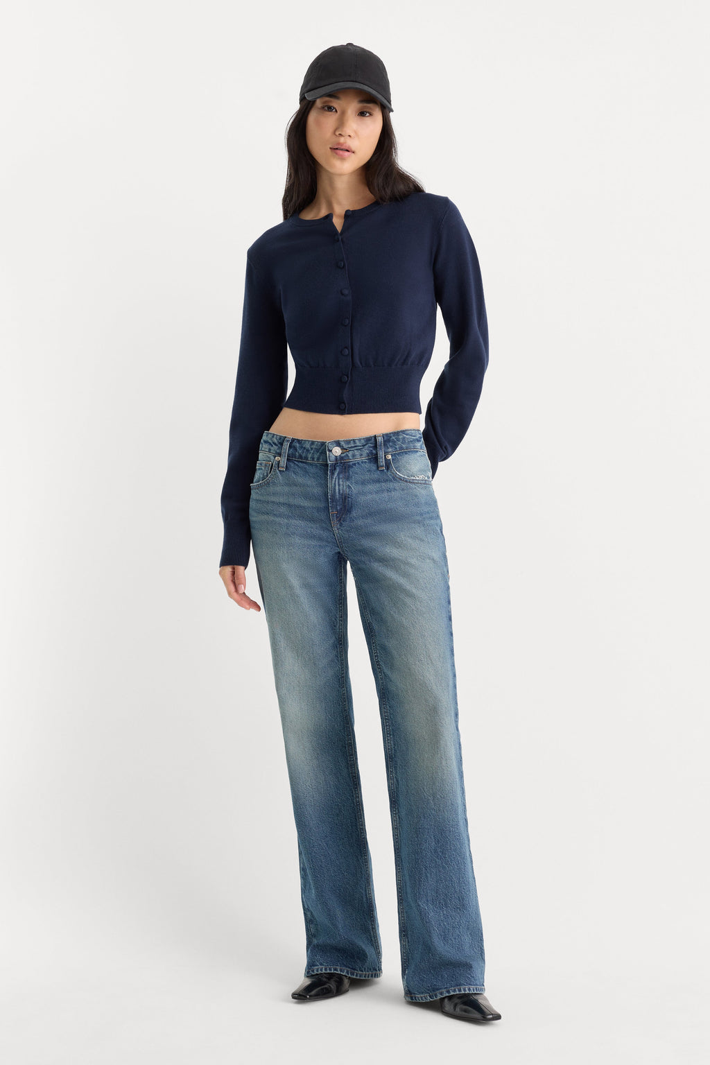 Premium THE FINE KNIT CARDIGAN NEW NAVY