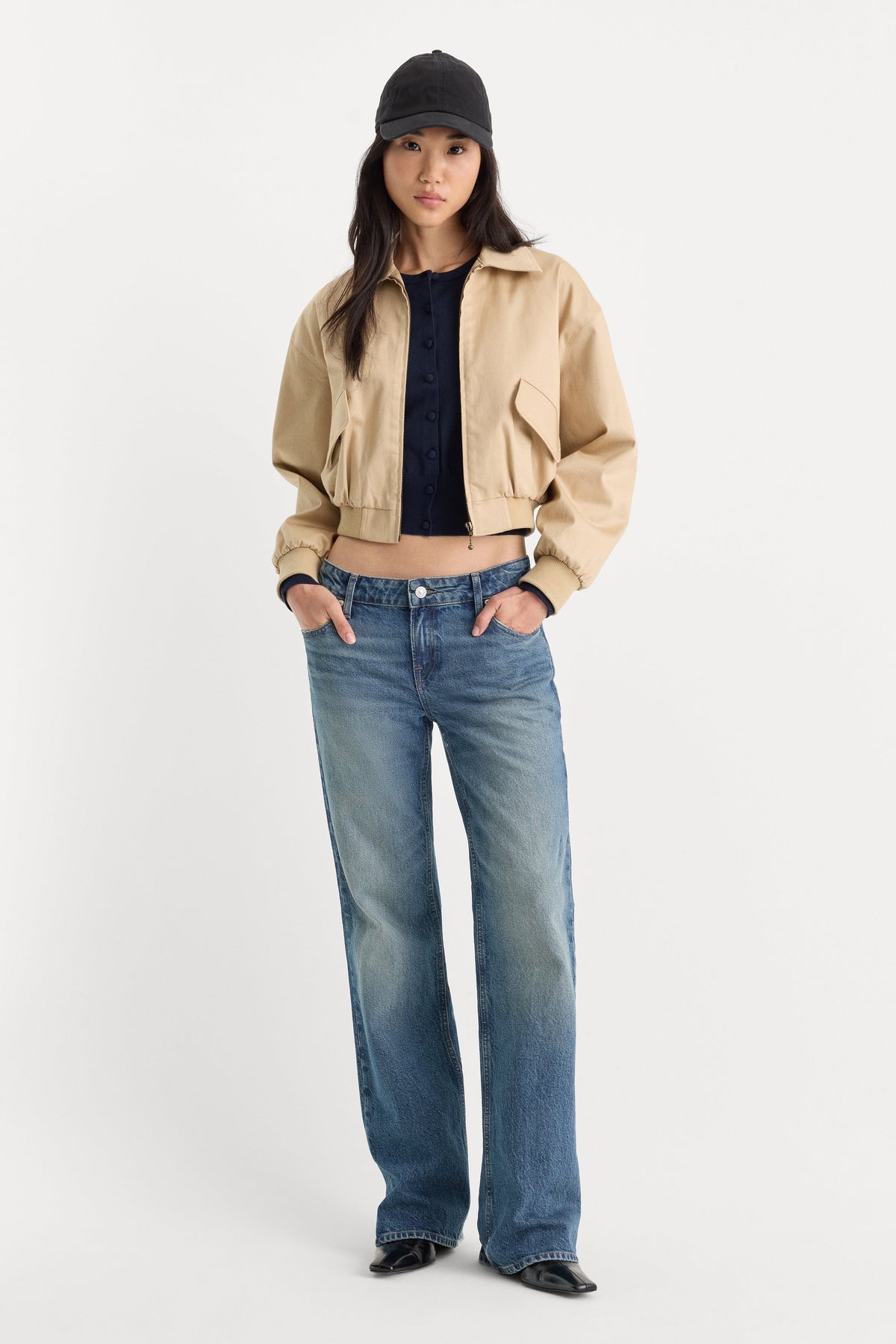 Premium VINTAGE LOW RISE BOOTCUT JEANS INDIGO1282