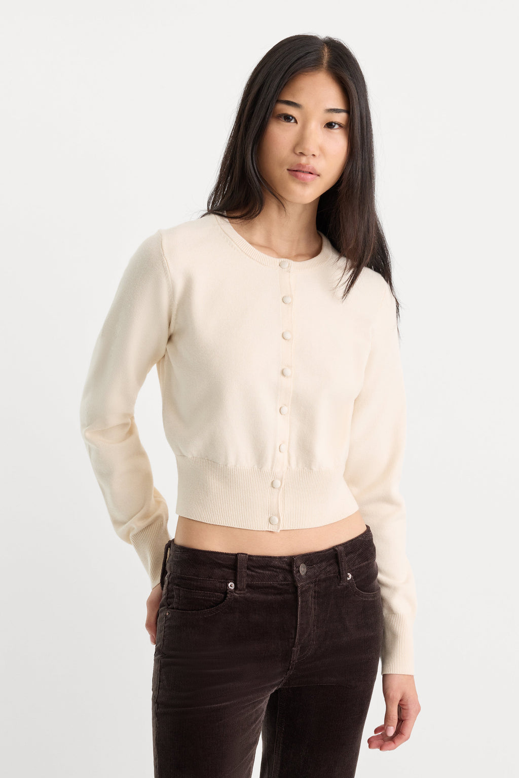 Premium THE FINE KNIT CARDIGAN PEARL