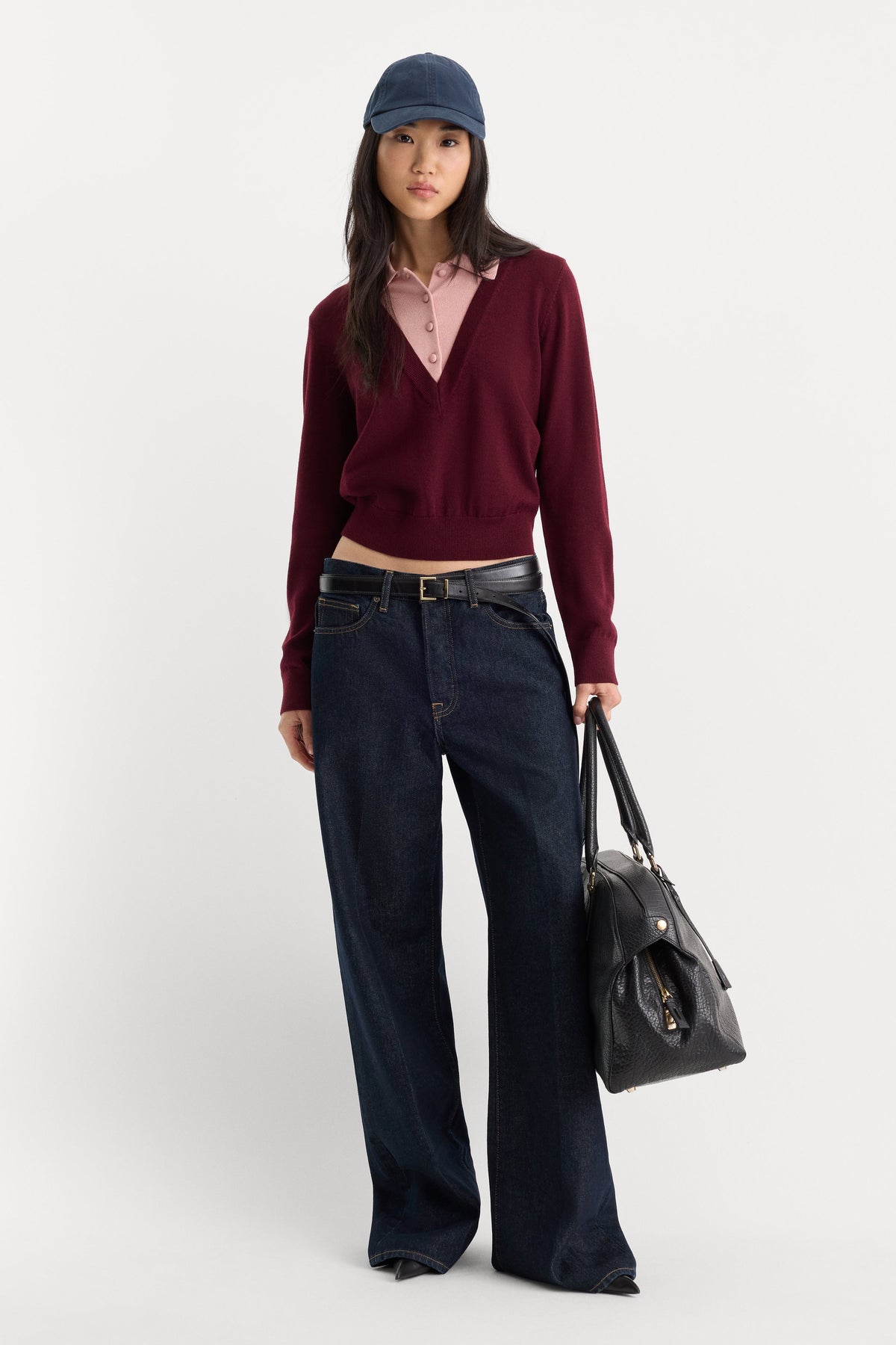 Premium THE TWO IN ONE SWEATER BERRY NOIR WITH BLUSH