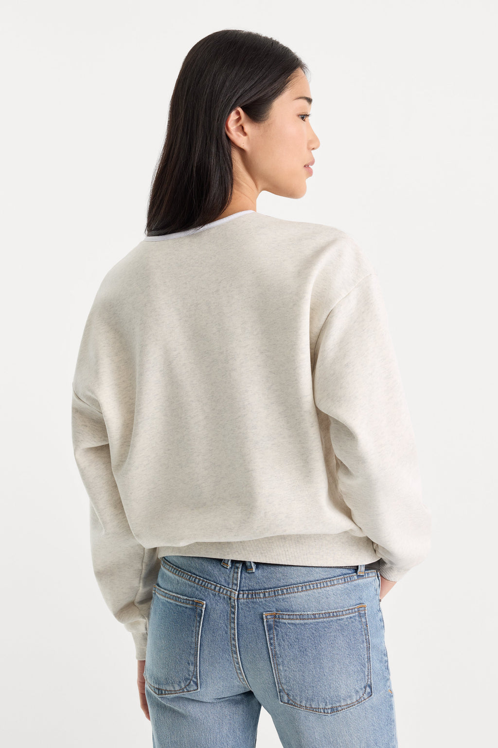 Premium THE BRUSHED FLEECE HENLEY OATMEAL