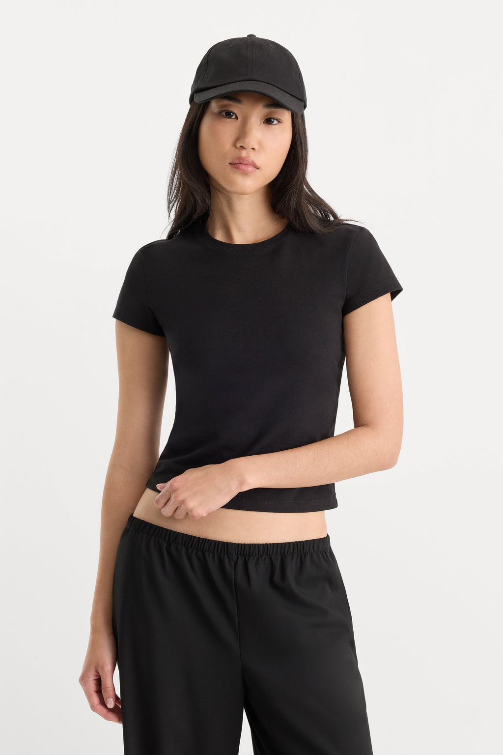 Premium THE CAP SLEEVE TEE BLACK001