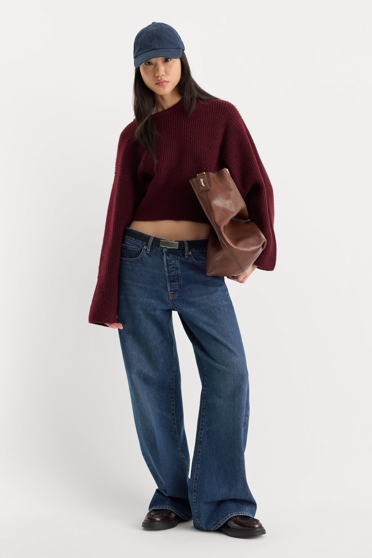 Premium THE CHUNKY KNIT SWEATER BERRY NOIR