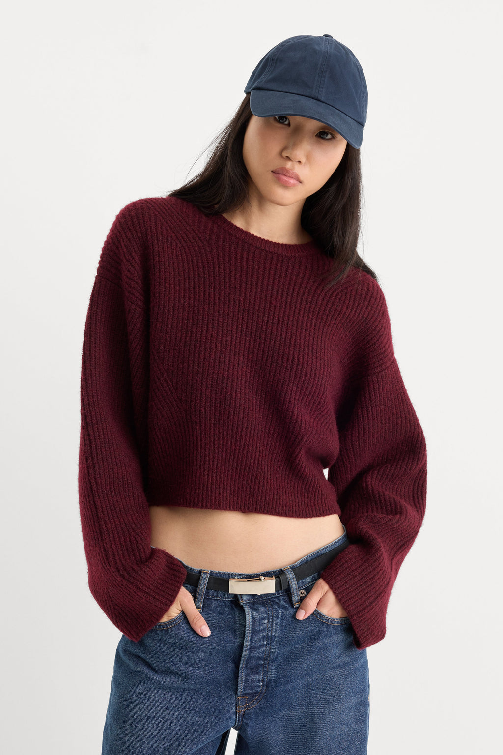 Premium THE CHUNKY KNIT SWEATER BERRY NOIR