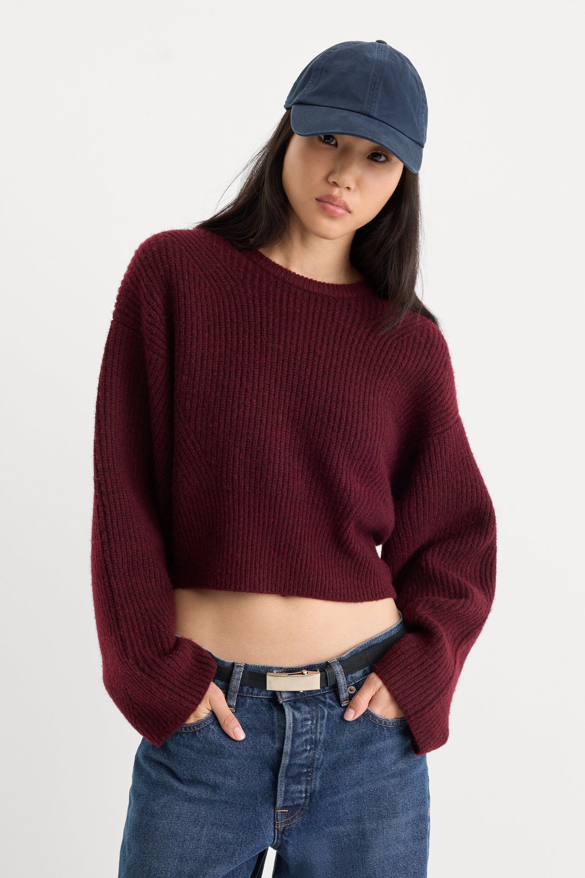 Premium THE CHUNKY KNIT SWEATER BERRY NOIR