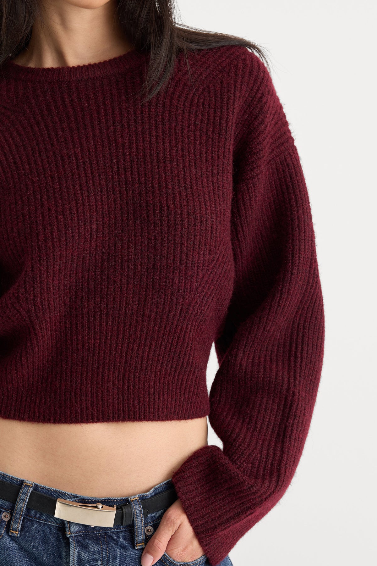 Premium THE CHUNKY KNIT SWEATER BERRY NOIR
