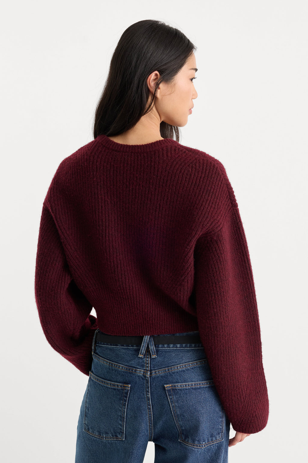 Premium THE CHUNKY KNIT SWEATER BERRY NOIR