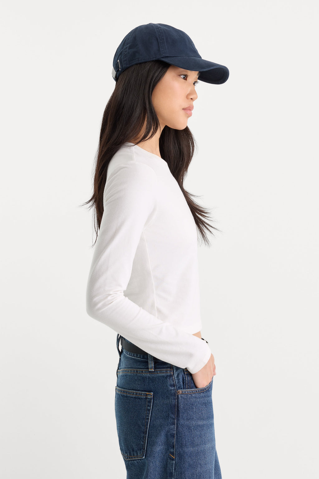 Premium THE LONG SLEEVE BABY TEE WHITE