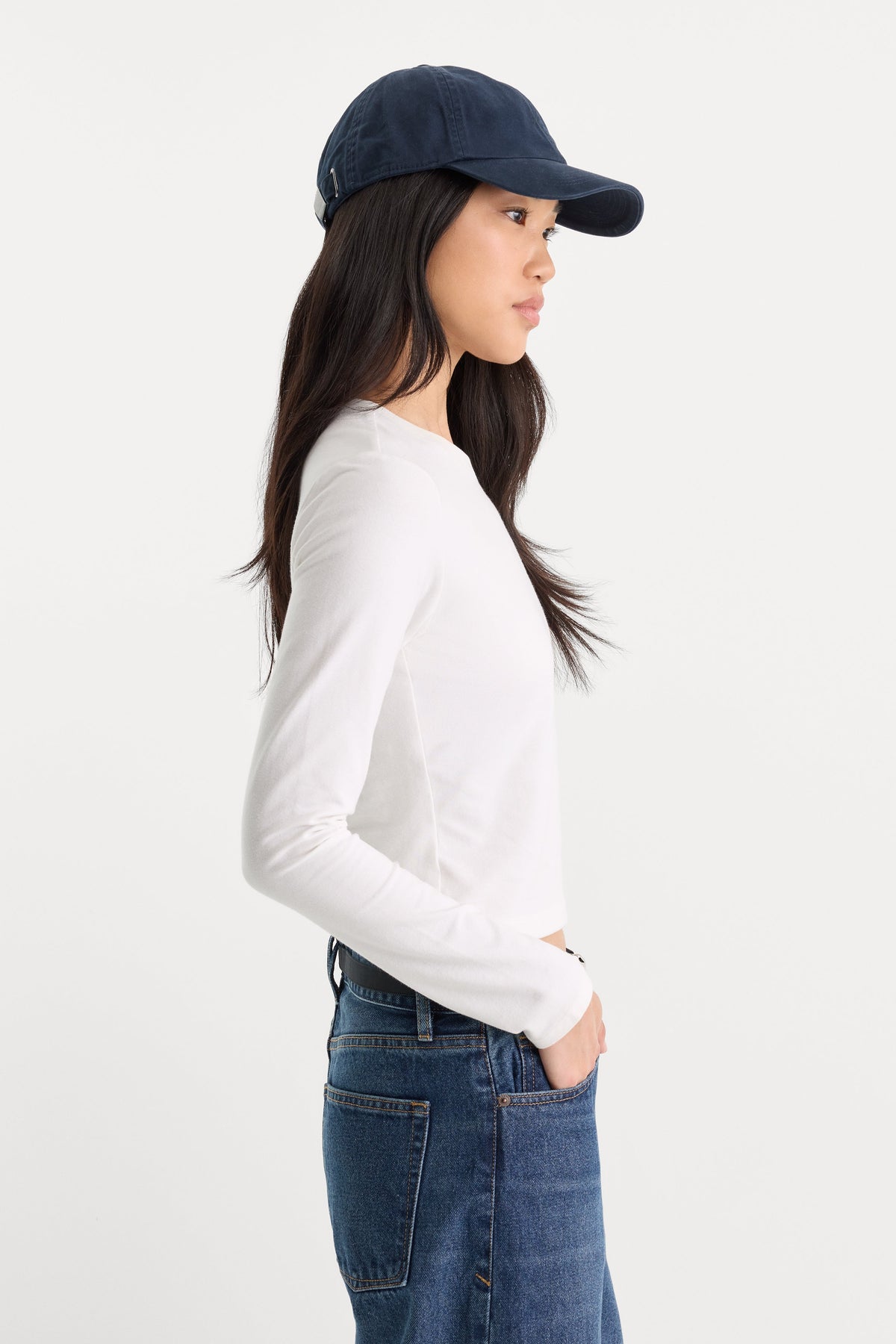 Premium THE LONG SLEEVE BABY TEE WHITE