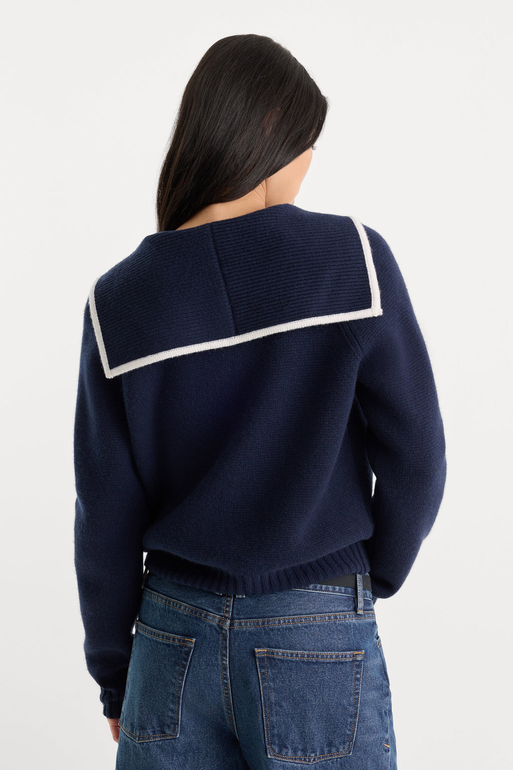 Premium THE KNIT SAILOR ZIP UP NEW NAVY002