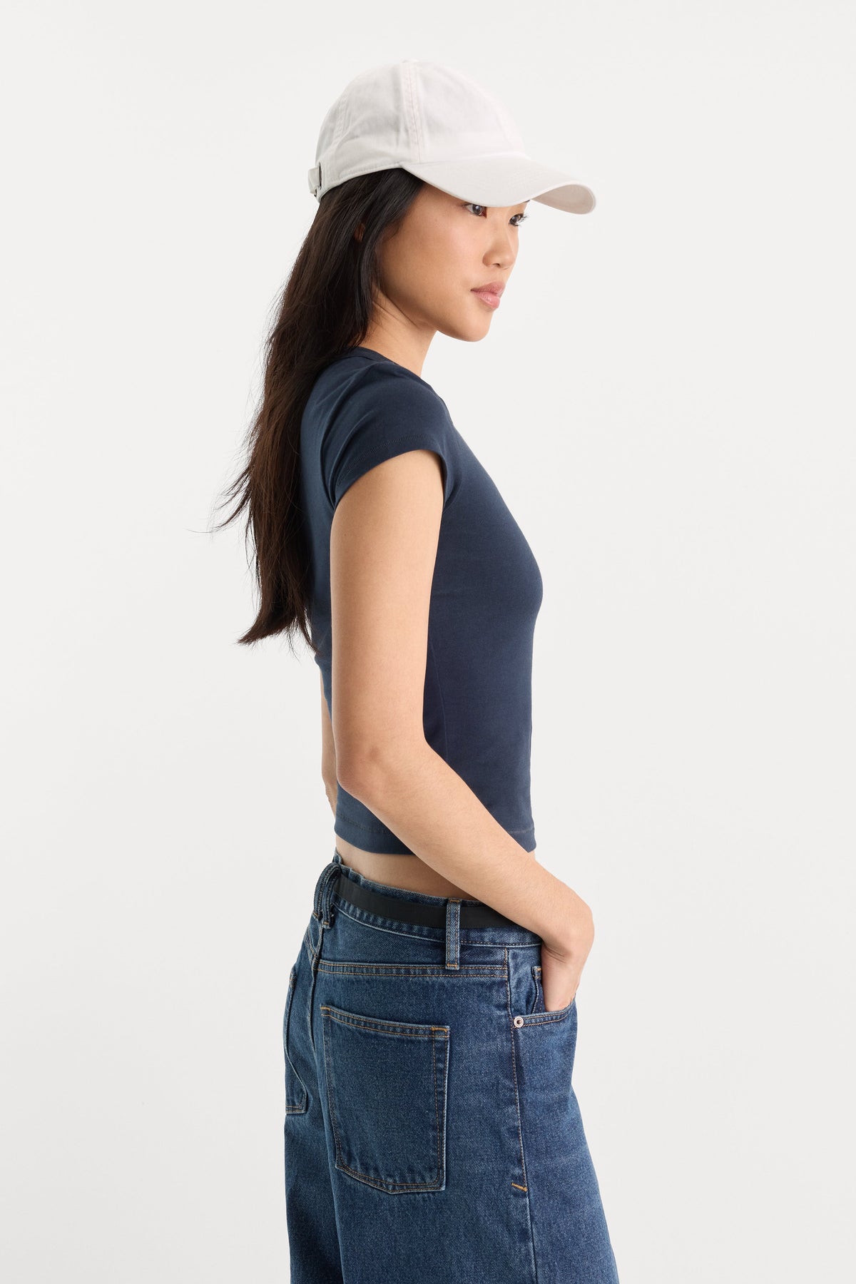 Premium THE CAP SLEEVE TEE NEW NAVY