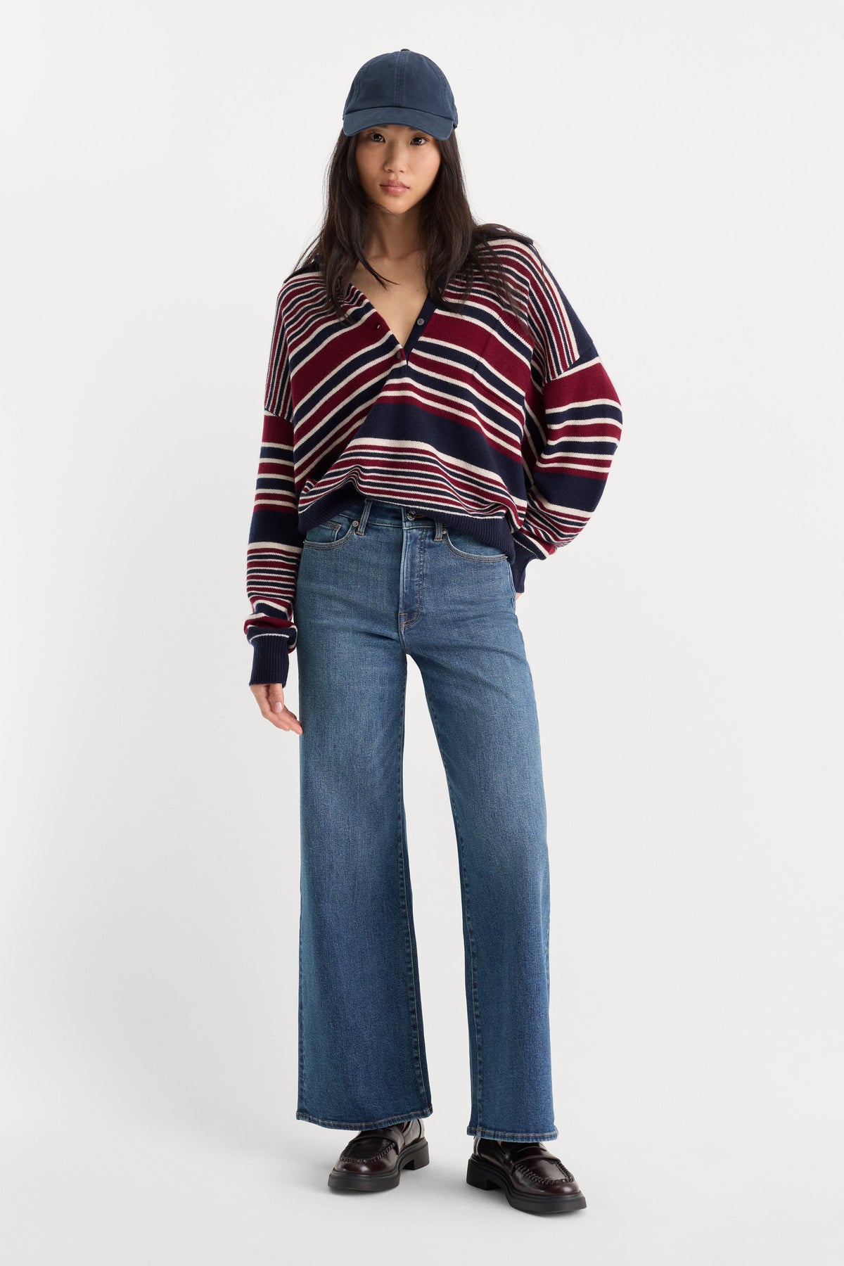 Premium THE OVERSIZED RUGBY SWEATER MULTI STRIPE