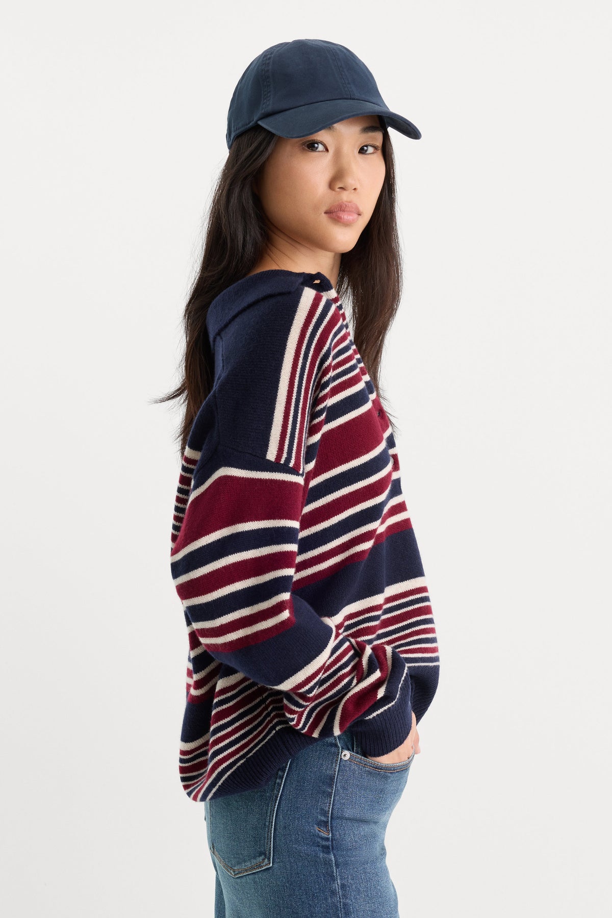Premium THE OVERSIZED RUGBY SWEATER MULTI STRIPE