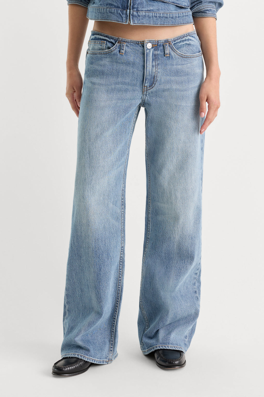 Premium GHOST WAIST LOW LOOSE JEANS AMBER