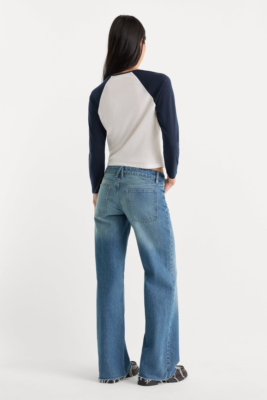 Premium VINTAGE LOW LOOSE JEANS TROUBLED WATER