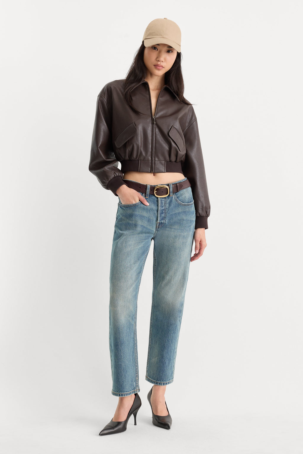 Premium THE BETTER THAN LEATHER BOMBER JACKET ESPRESSO