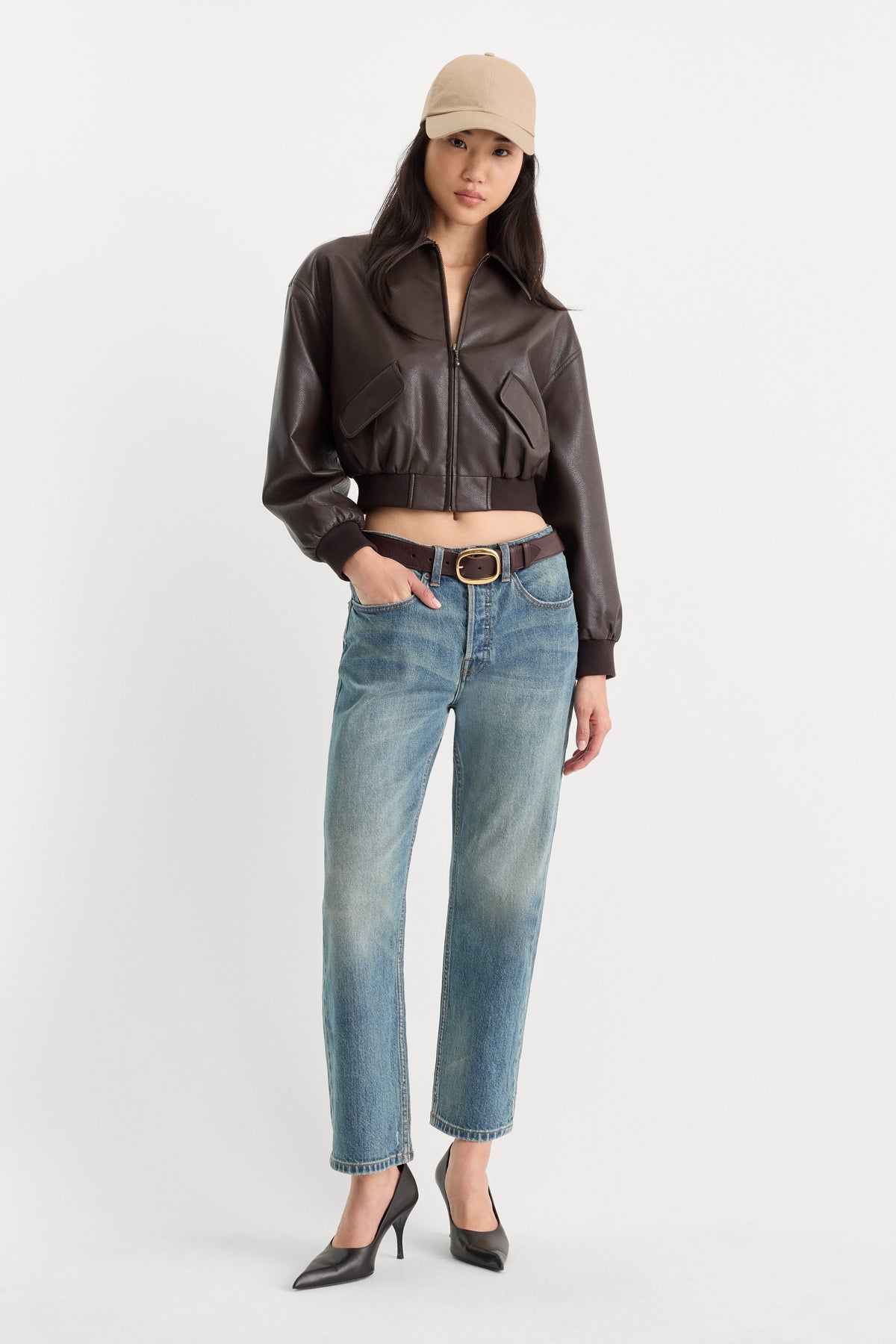 Premium THE BETTER THAN LEATHER BOMBER JACKET ESPRESSO