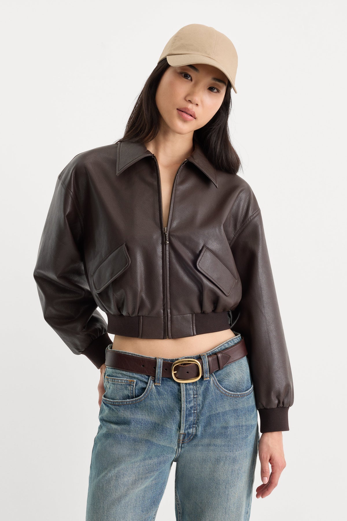Premium THE BETTER THAN LEATHER BOMBER JACKET ESPRESSO