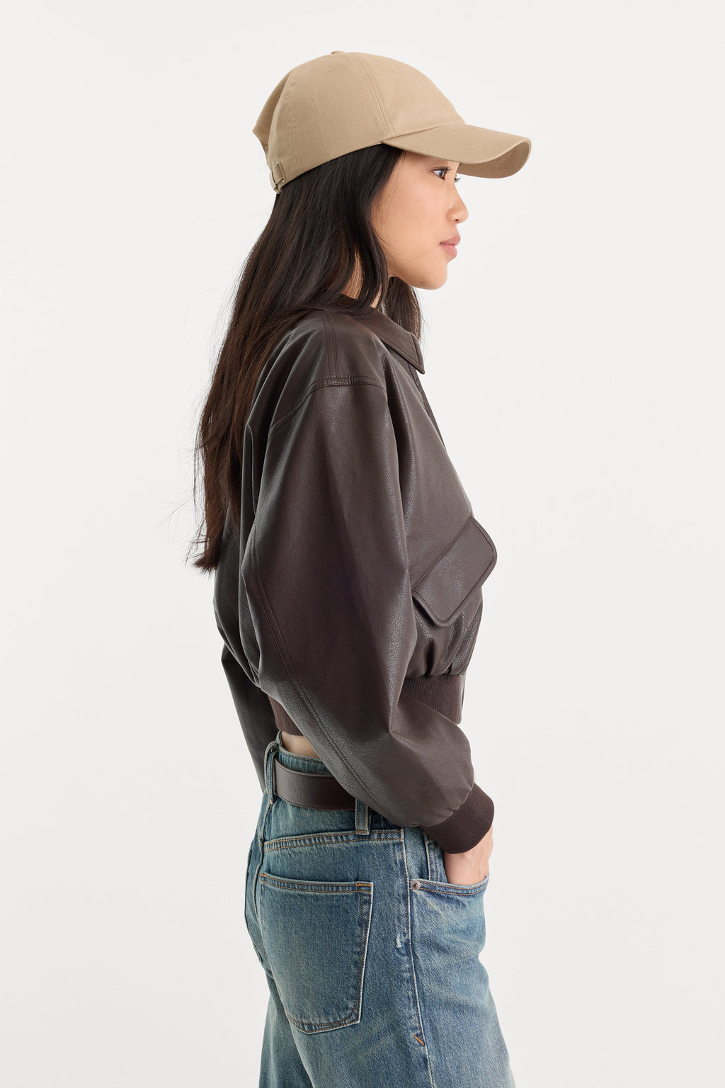 Premium THE BETTER THAN LEATHER BOMBER JACKET ESPRESSO