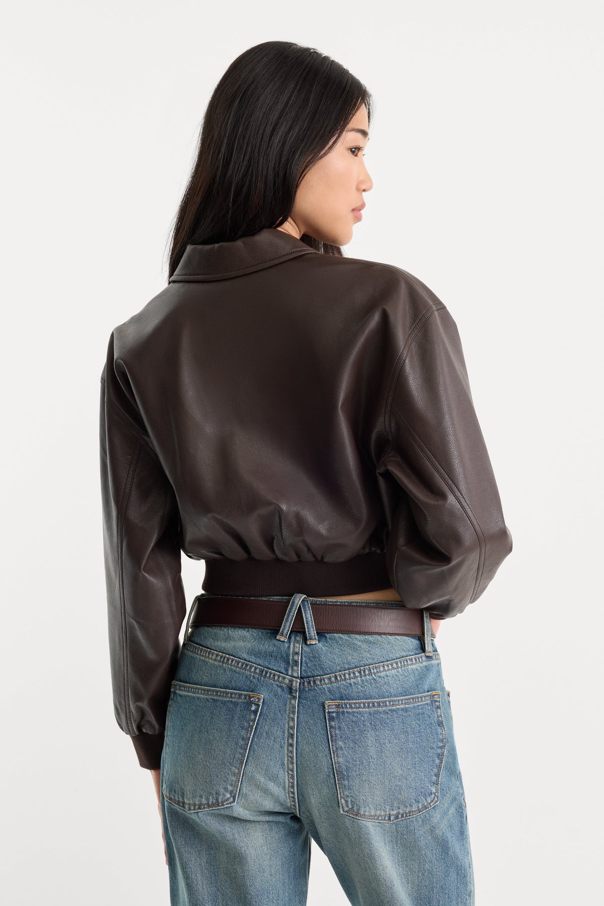 Premium THE BETTER THAN LEATHER BOMBER JACKET ESPRESSO