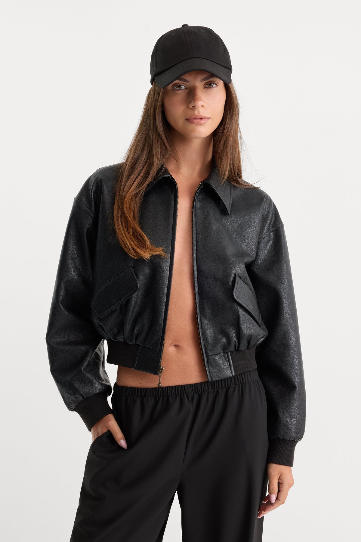 Premium THE BETTER THAN LEATHER BOMBER JACKET BLACK001