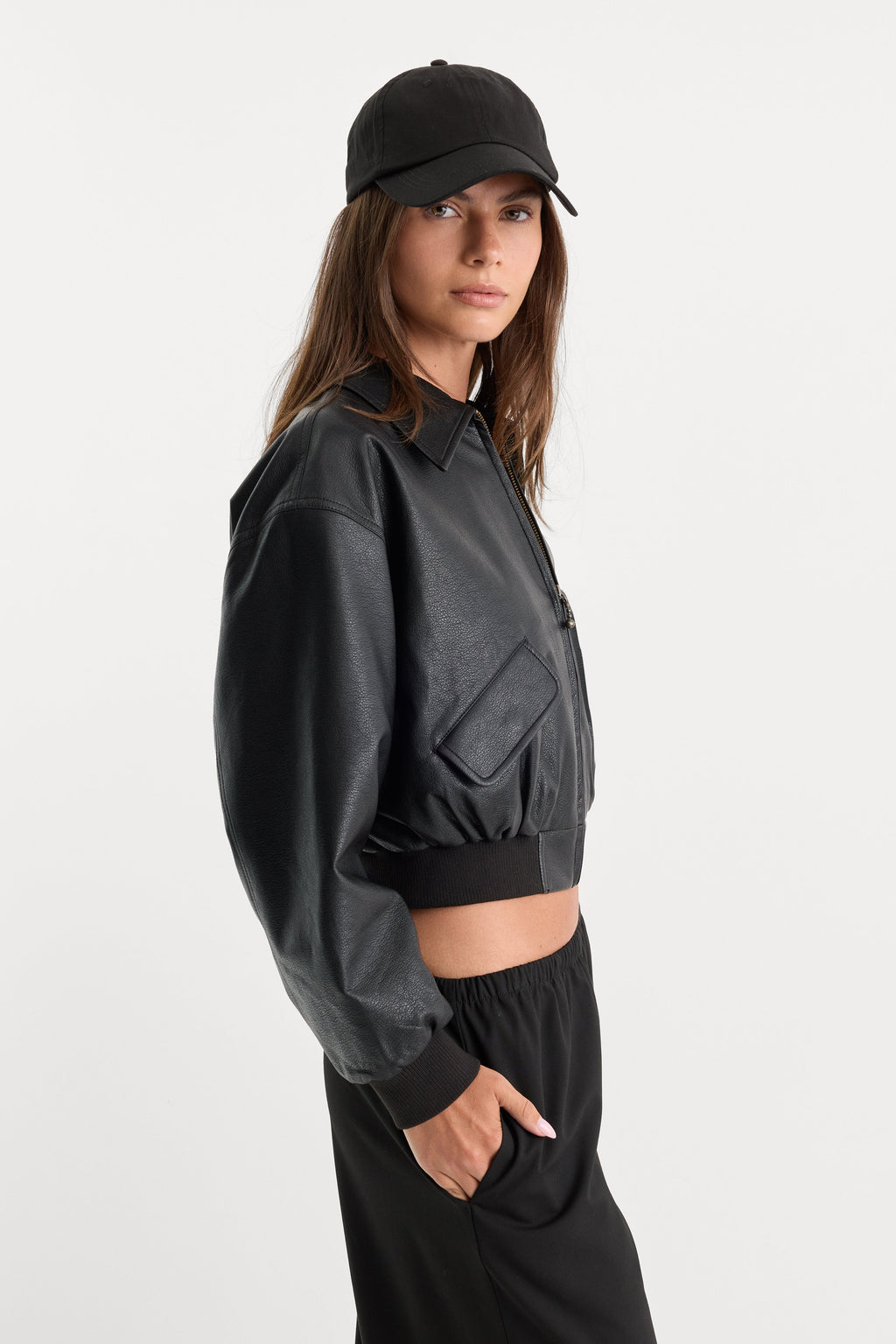 Premium THE BETTER THAN LEATHER BOMBER JACKET BLACK001