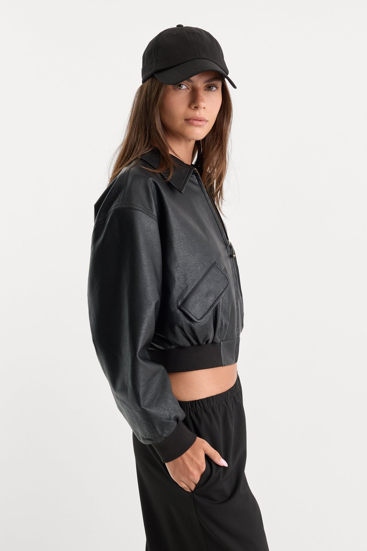 Premium THE BETTER THAN LEATHER BOMBER JACKET BLACK001