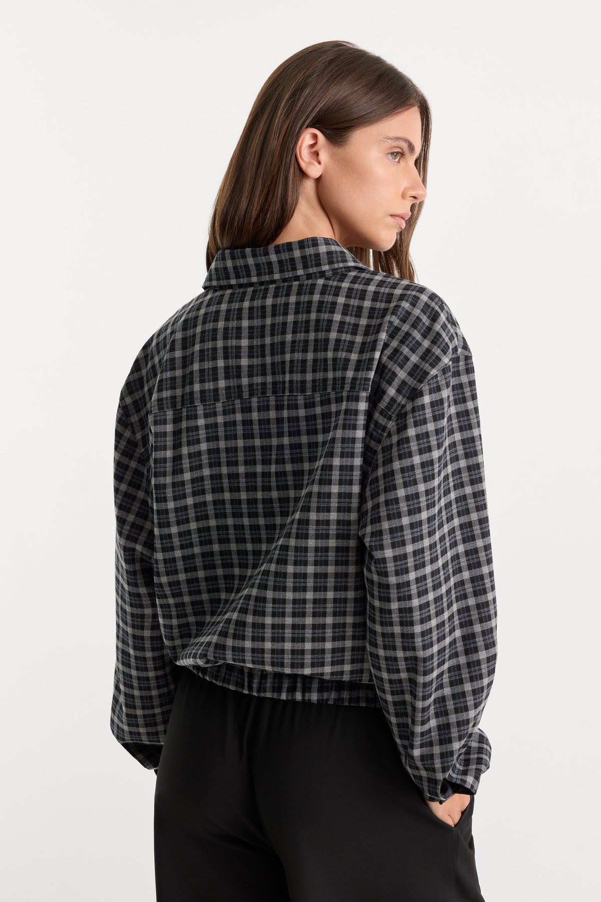 Premium THE LIGHTWEIGHT BOMBER JACKET CHARCOAL PLAID