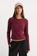 Premium THE LONG SLEEVE BABY TEE BERRY NOIR