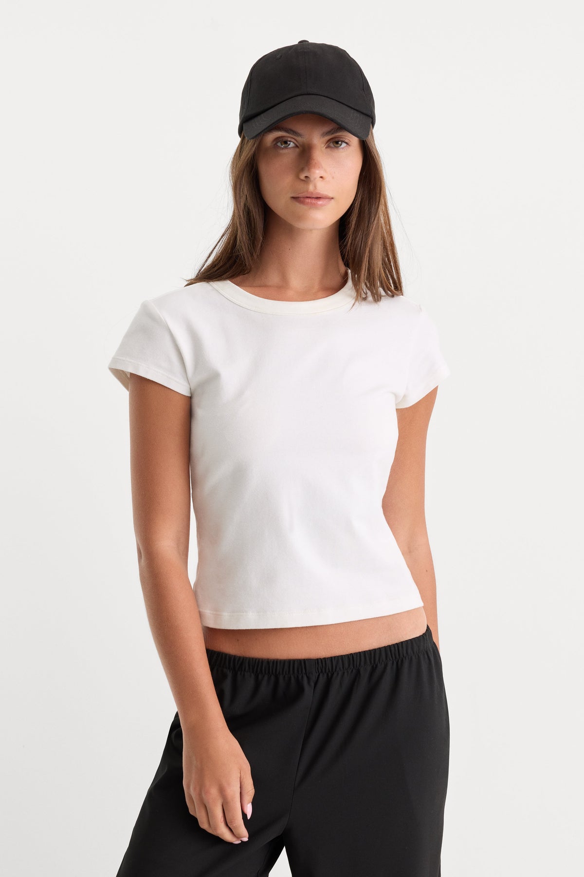 Premium THE CAP SLEEVE TEE WHITE001