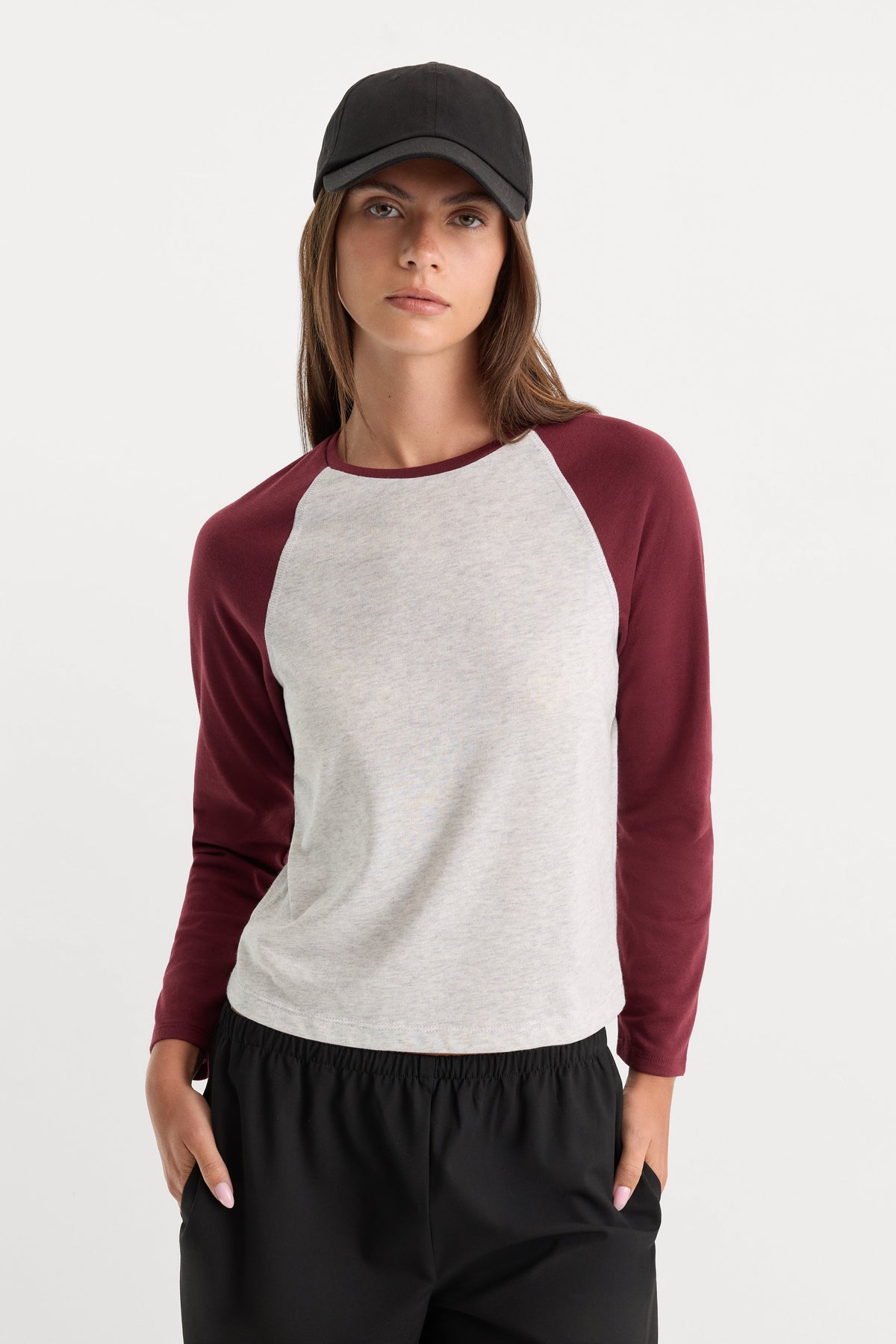 Premium THE LONG SLEEVE RAGLAN TEE VINTAGE GREY