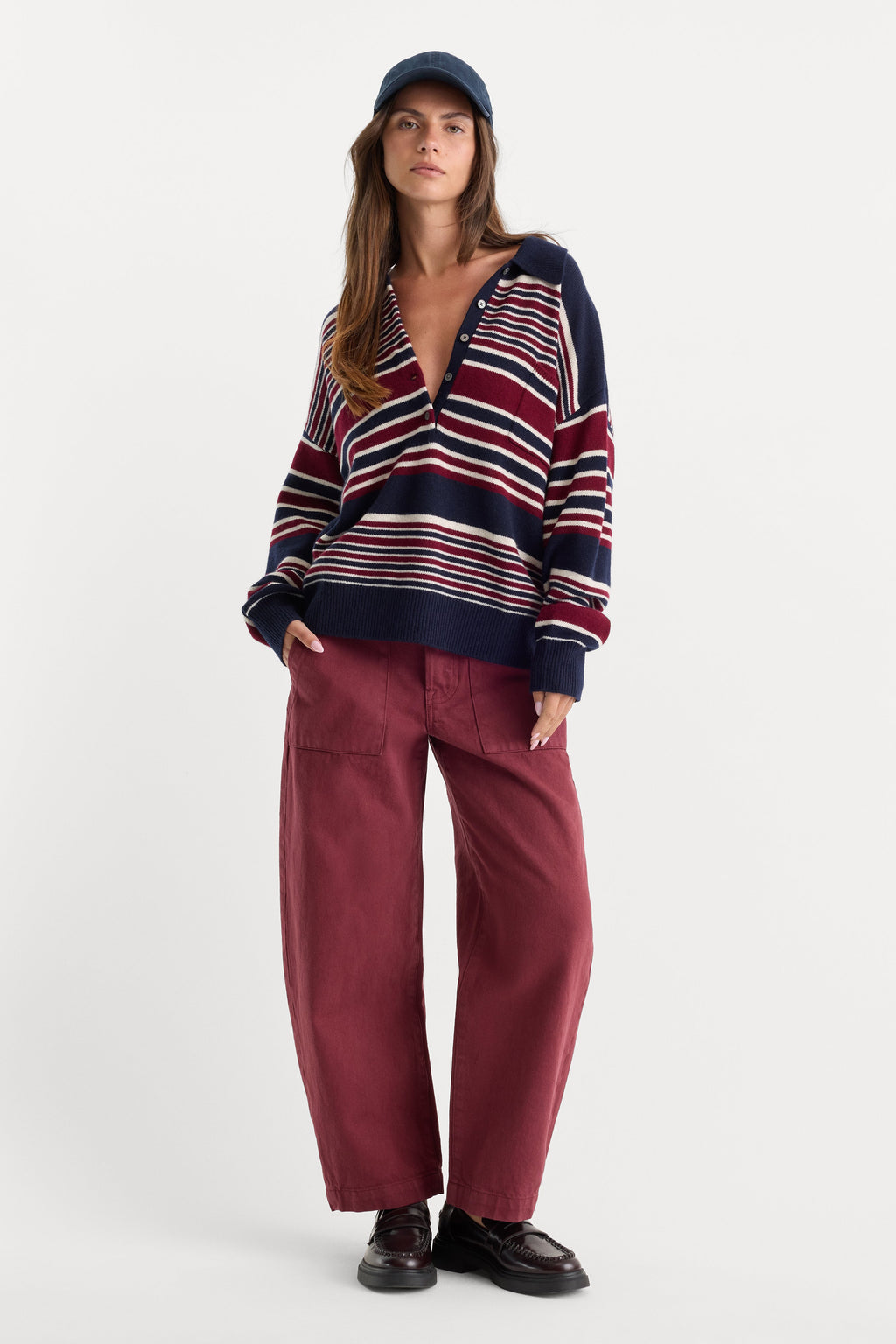 Premium VINTAGE BARREL ANKLE JEANS BERRY NOIR