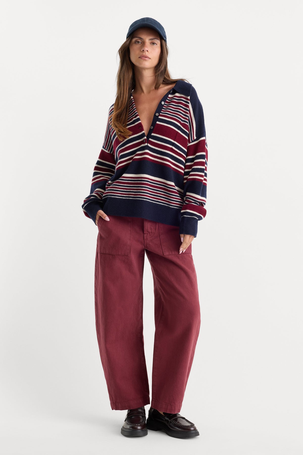 Premium VINTAGE BARREL ANKLE JEANS BERRY NOIR