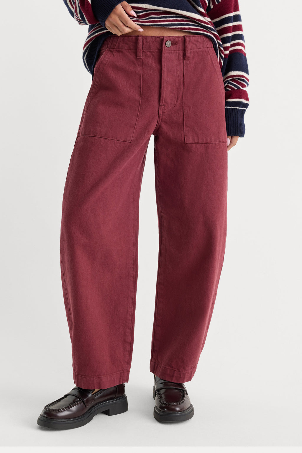 Premium VINTAGE BARREL ANKLE JEANS BERRY NOIR