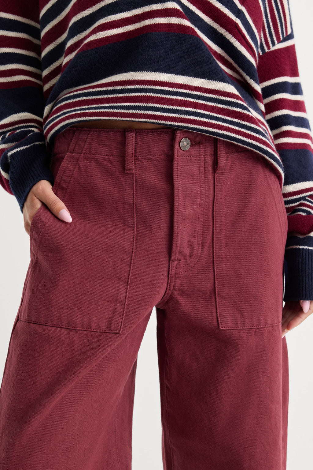 Premium VINTAGE BARREL ANKLE JEANS BERRY NOIR