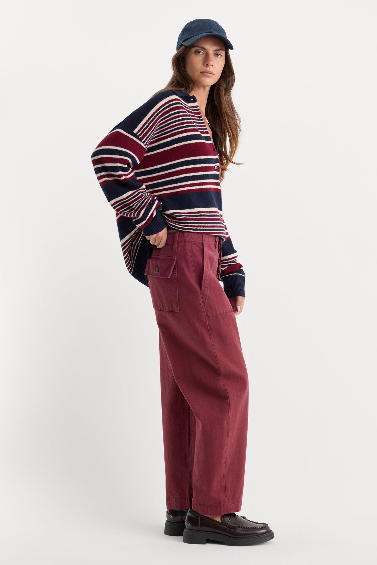 Premium VINTAGE BARREL ANKLE JEANS BERRY NOIR