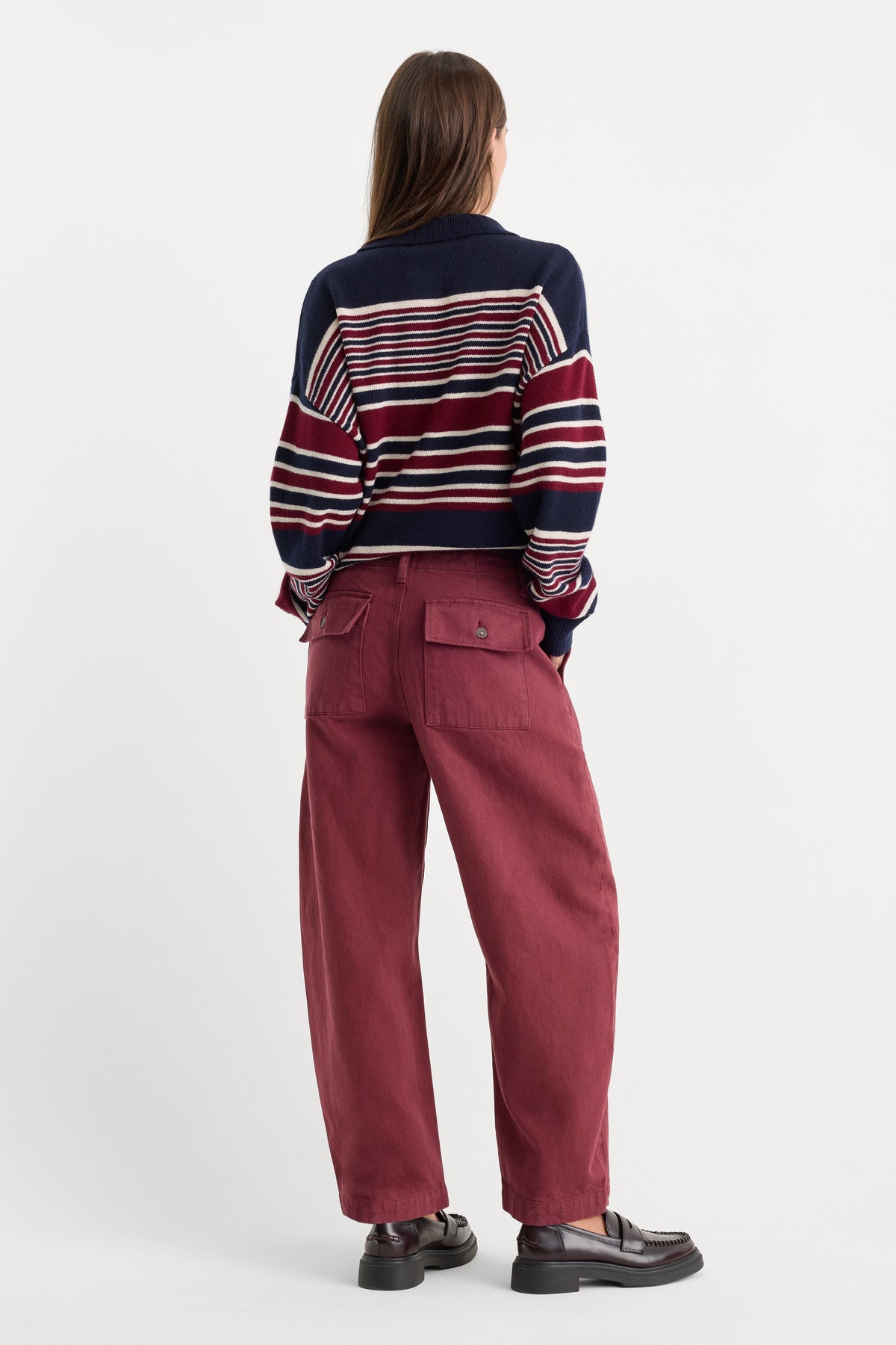 Premium VINTAGE BARREL ANKLE JEANS BERRY NOIR