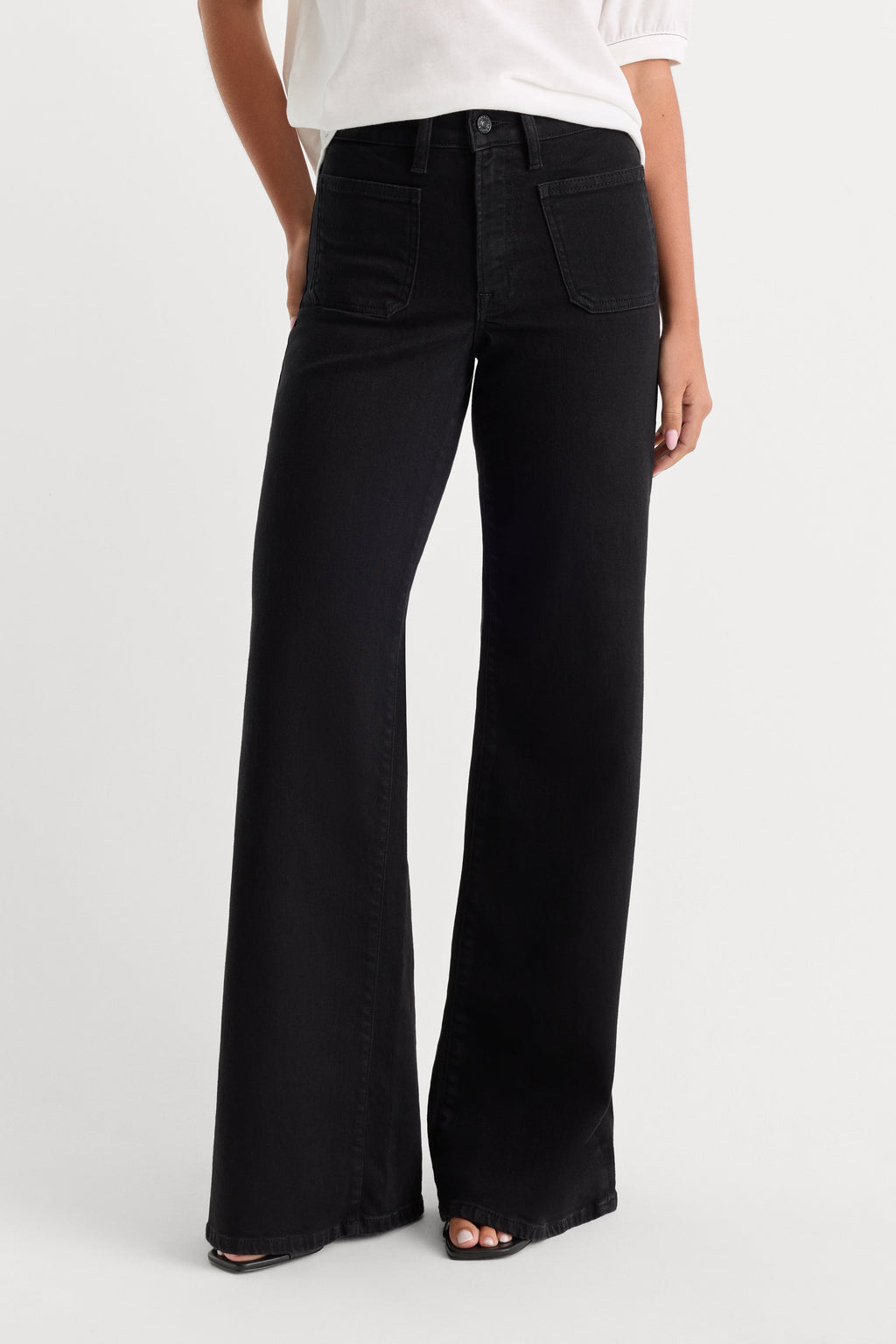Premium SOFT TECH GOOD PETITE PALAZZO JEANSBLACK001