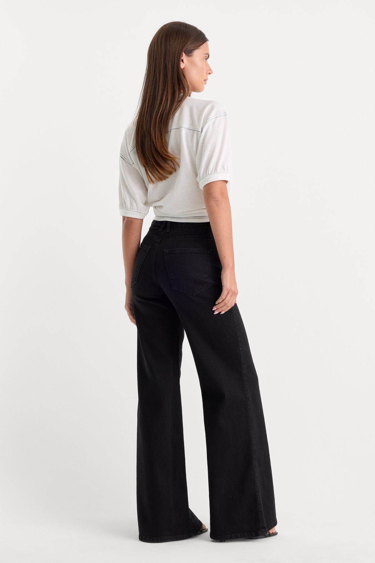 Premium SOFT TECH GOOD PETITE PALAZZO JEANSBLACK001
