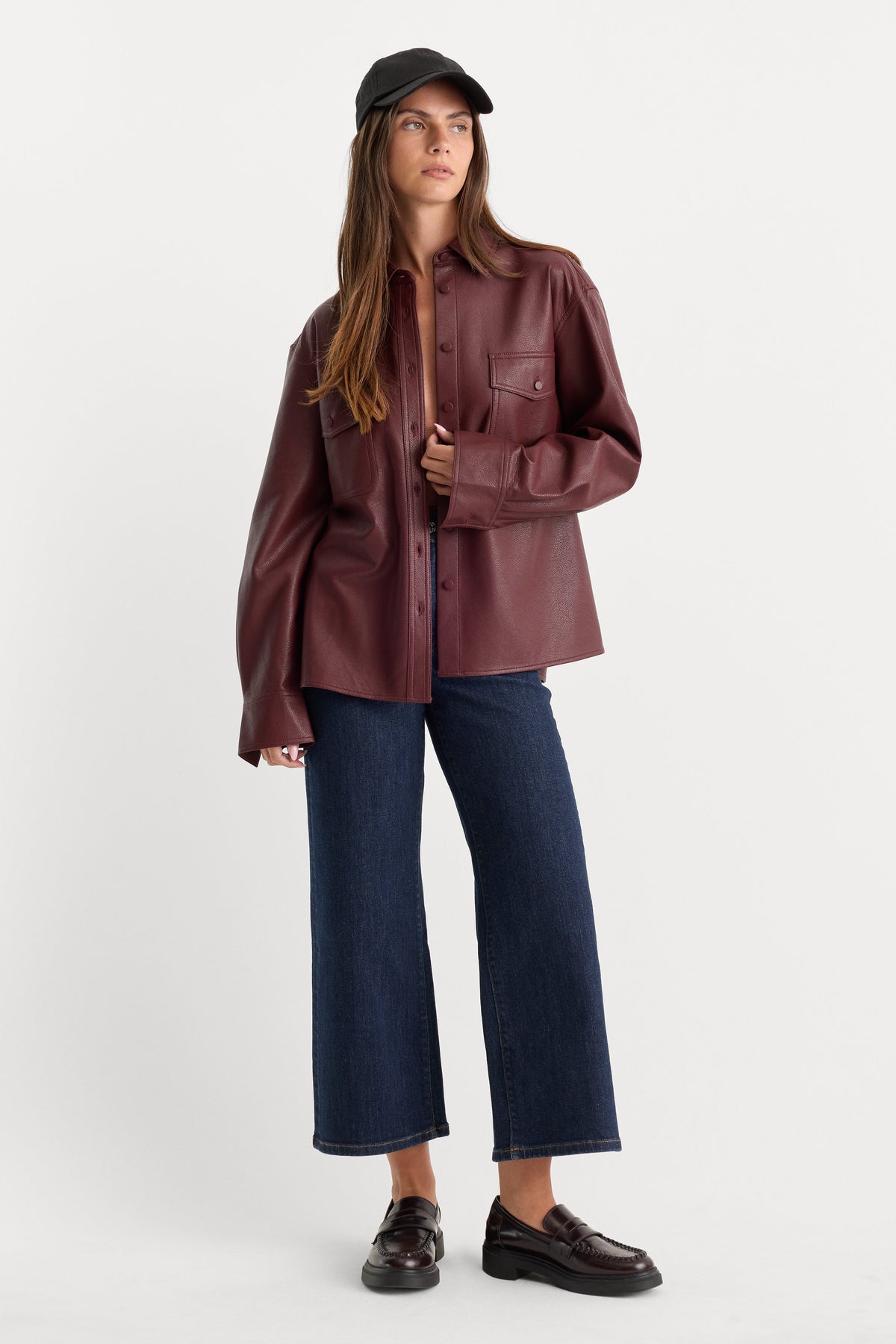 Premium THE BETTER THAN LEATHER CLASSIC SHIRT BERRY NOIR