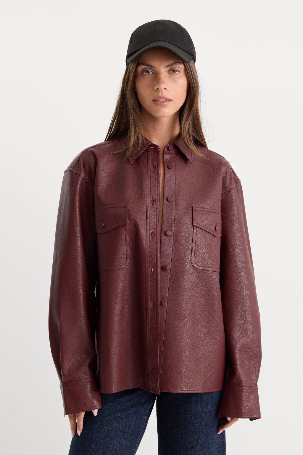 Premium THE BETTER THAN LEATHER CLASSIC SHIRT BERRY NOIR