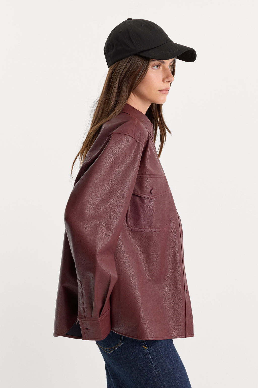 Premium THE BETTER THAN LEATHER CLASSIC SHIRT BERRY NOIR