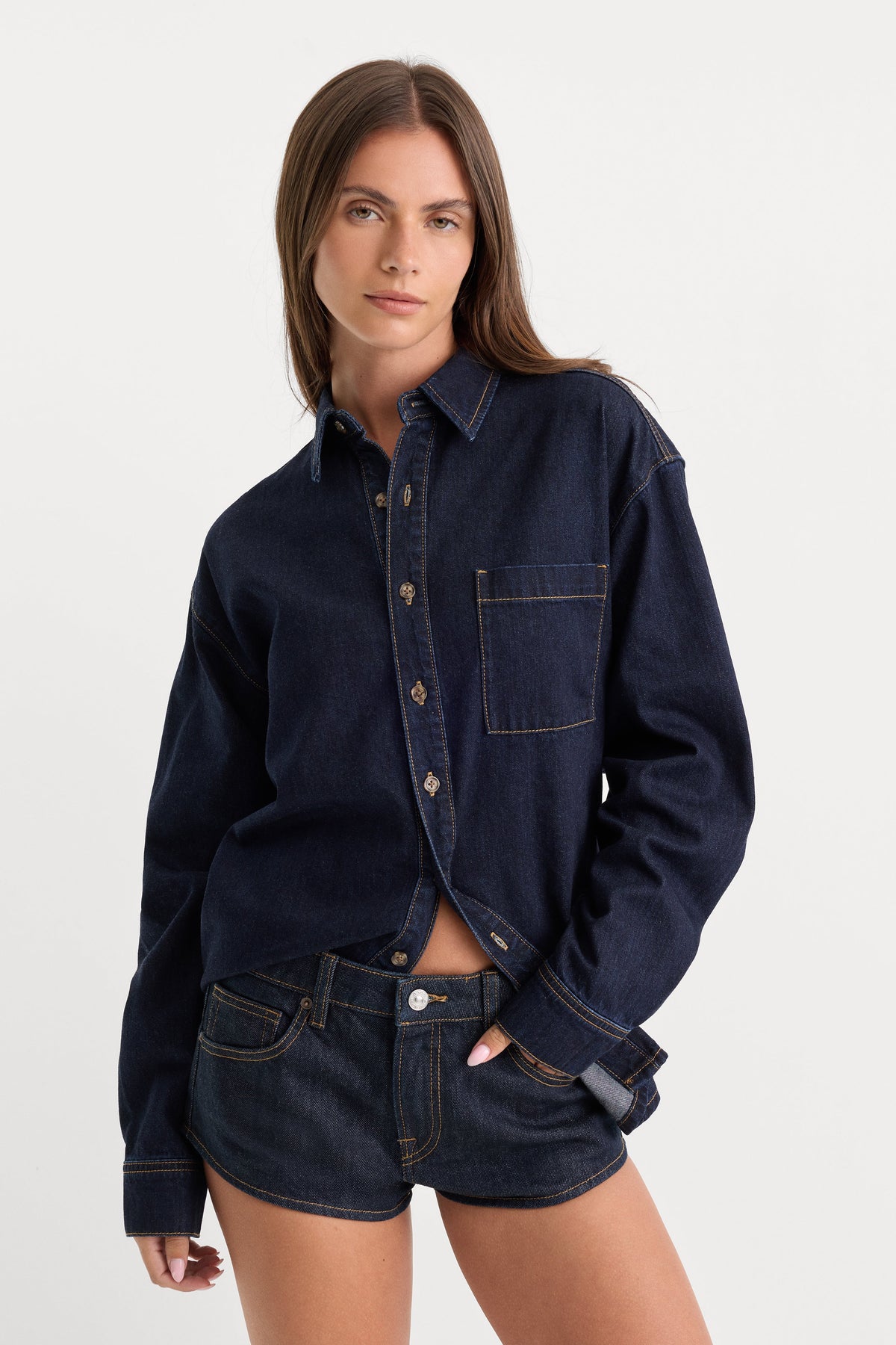 Premium THE DENIM EASY SHIRT INDIGO1389